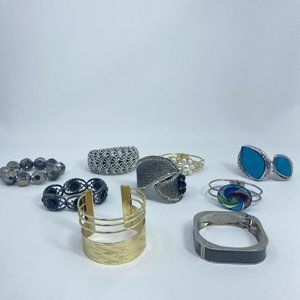 Lot of 9 Bangles Cuff Bracelets stretch rhinestone
